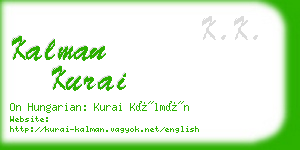 kalman kurai business card